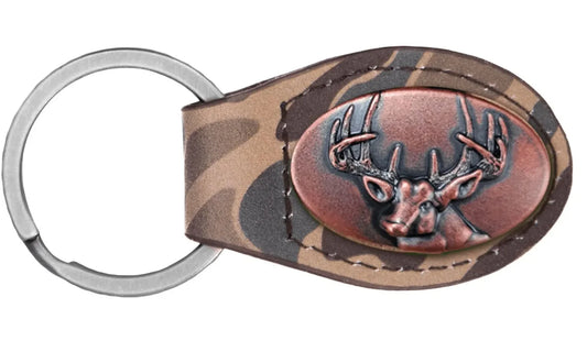 ZEP-PRO Buck Old School Camo Oval Key Fob