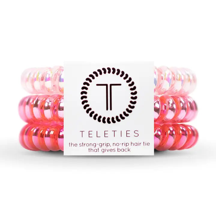 Teleties Spiral Hair Coils | Small | Think Pink Hair Ties