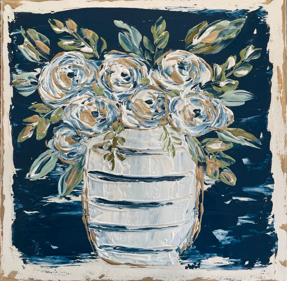 Southern Cotton Mill GA Farmhouse Floral Framed Art