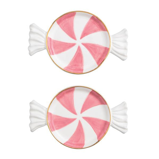 MUD PIE PINK CANDY TIDBIT PLATE
