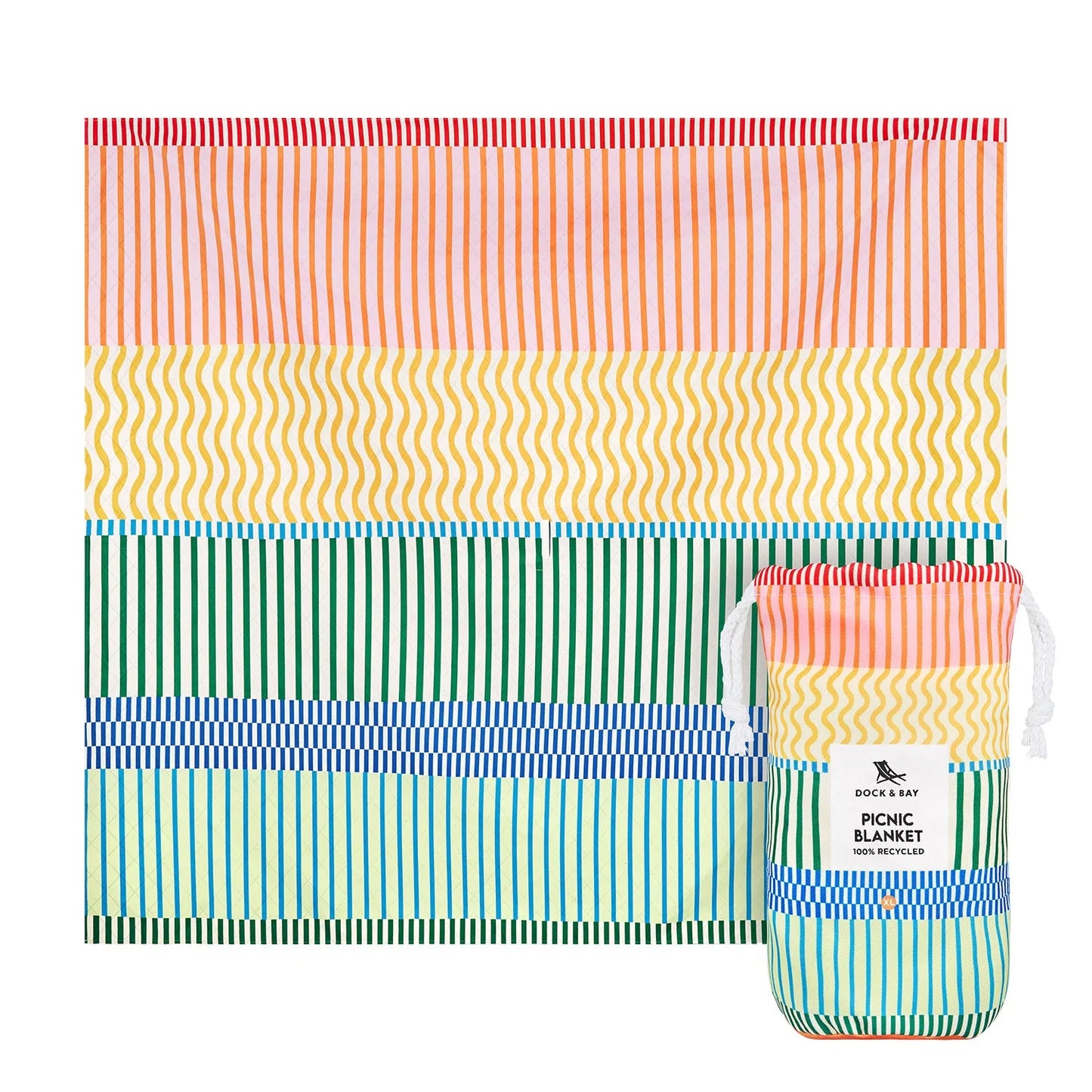 Dock & Bay Picnic Blanket - Stripe Up Your Life - GRS Certified-L