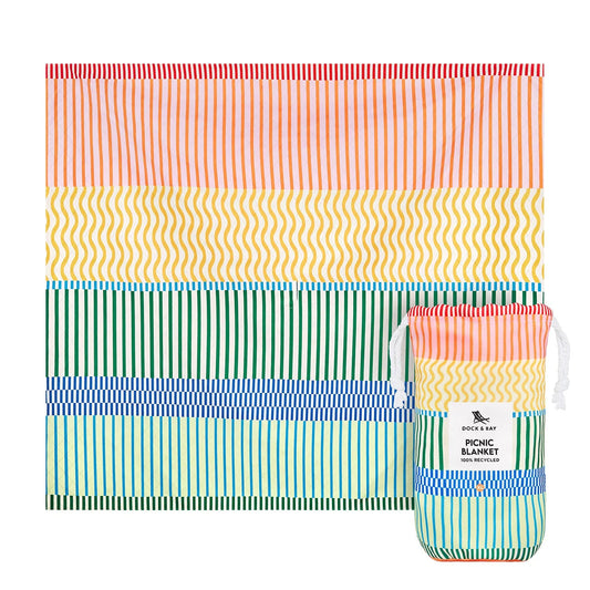 Dock & Bay Picnic Blanket - Stripe Up Your Life - GRS Certified-XL