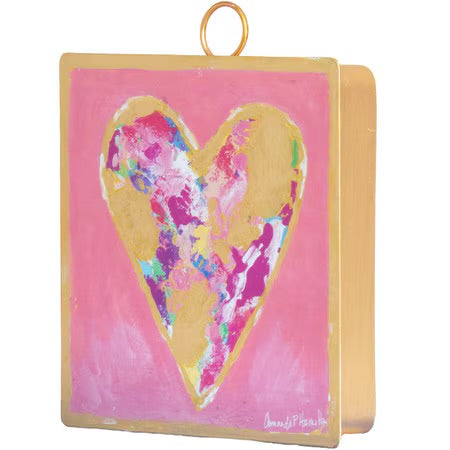 The Round Top Collection Mini Pink & Gold Messy Heart Print