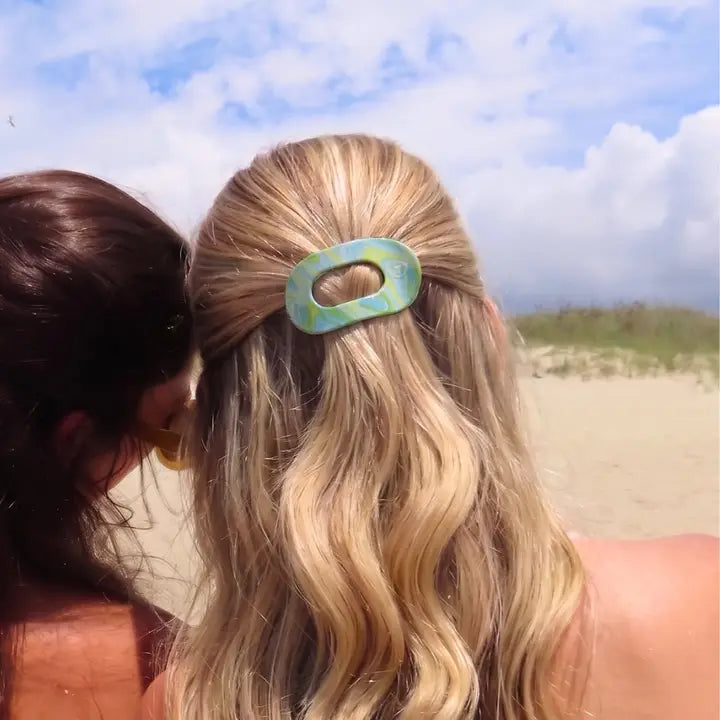 Teleties By the Sea Shore | Small | Flat Round Hair Clip