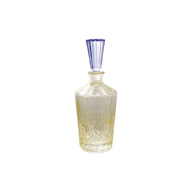 HAZEL MAZEL 1 Quart Cut Glass Decanter W Glass