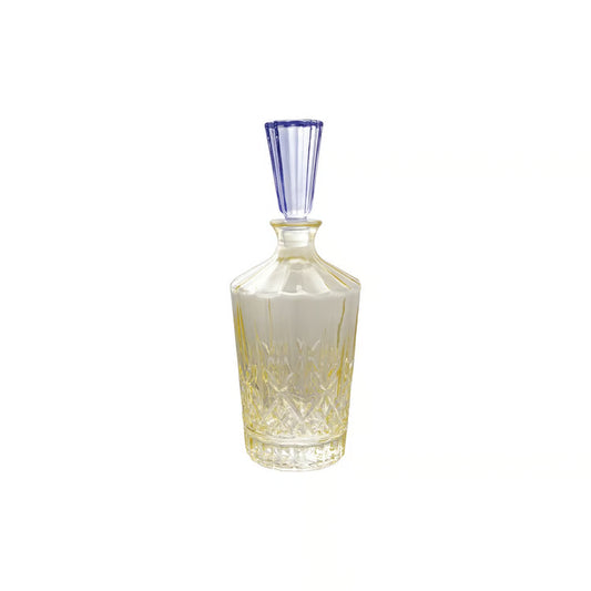HAZEL MAZEL 1 Quart Cut Glass Decanter W Glass