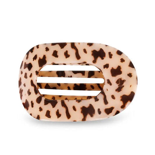 Teleties Round Flat Hair Clip | Large | Blonde Tortoise