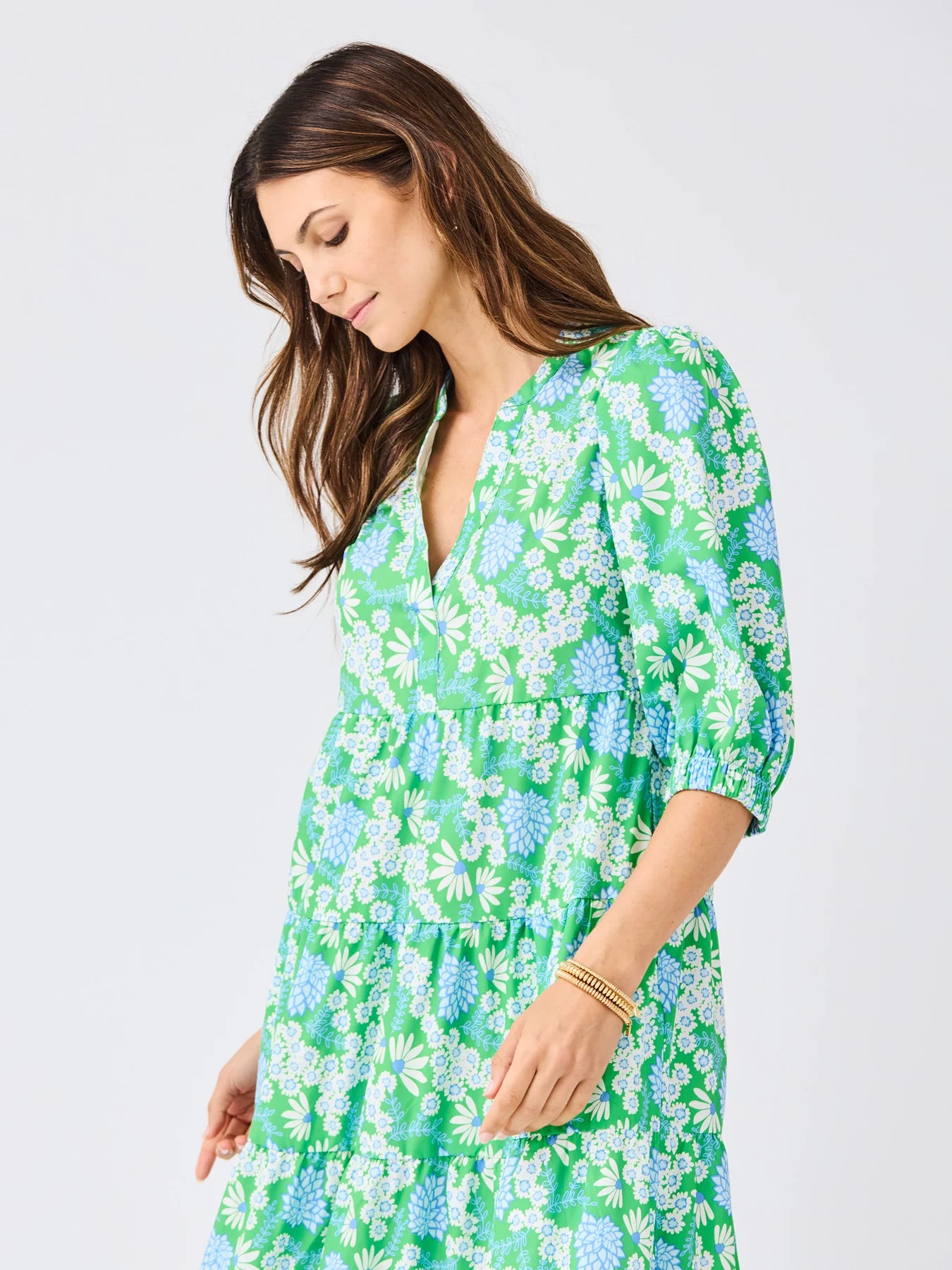 Mary Square Cameron Dress | Daisy Chain Green