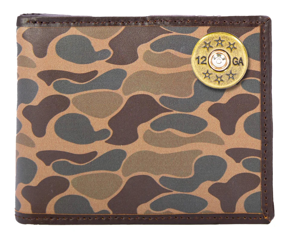 ZEP-PRO SHOT MEN'S BIFOLD OLD SCHOOL CAMO LEATHER WALLET.