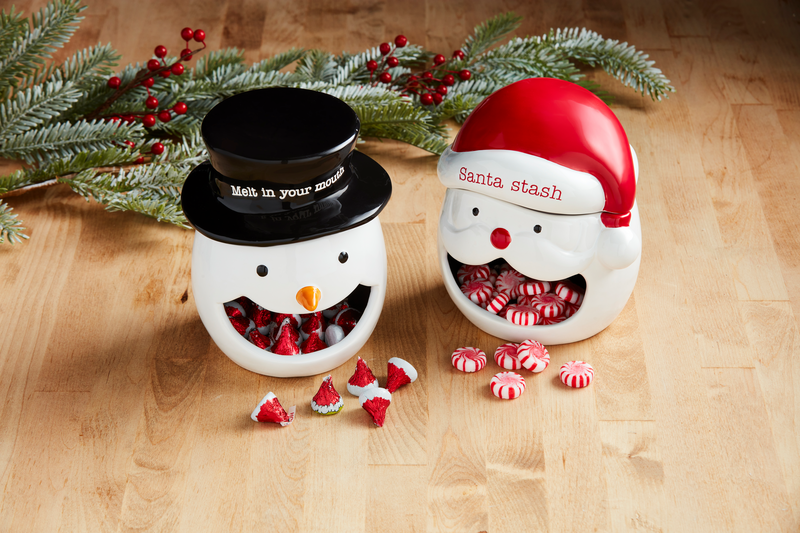 MUD PIE SNOWMAN OPEN MOUTH CANDY CONTAINER