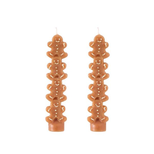 MUD PIE GINGERBREAD MINI TAPER CANDLE SET OF 2