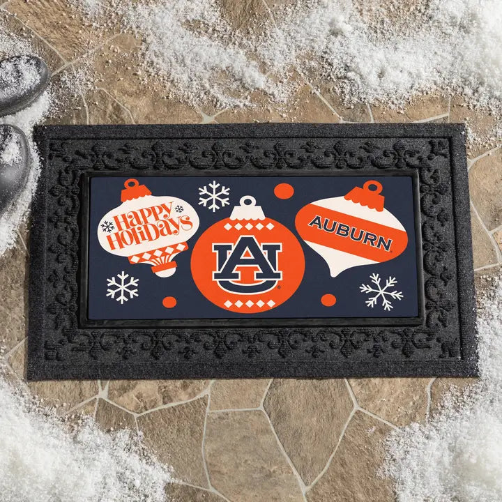 Evergreen Enterprises Auburn University Holiday Flocked Coir Sassafras Switch Mat,