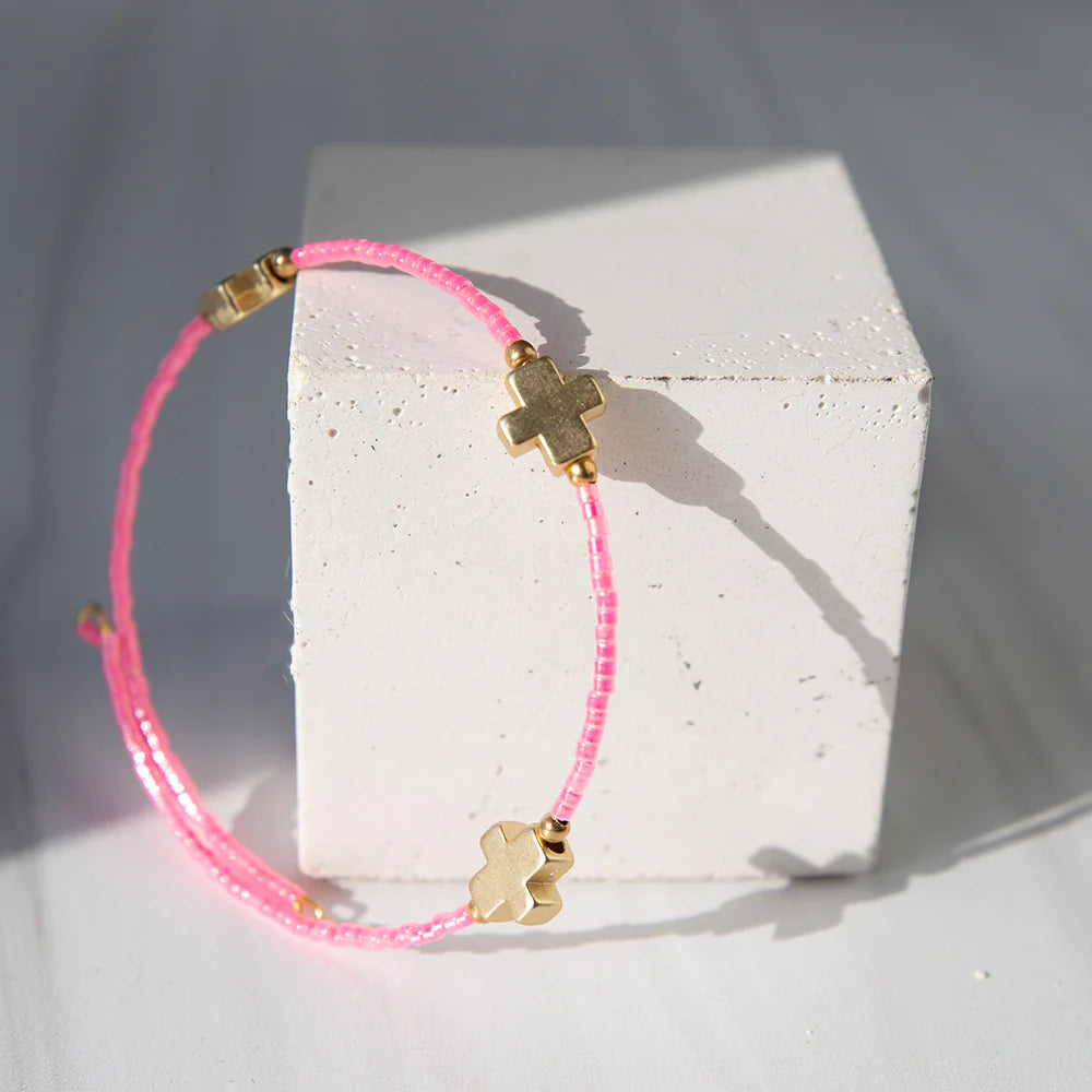 Lenny & Eva Faithful Bangle-Hot Pink