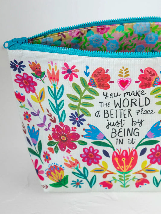 Natural Life Recycled Zipper Pouch-World Better