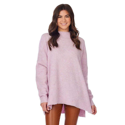 Mud Pie Women's Monica Purple Crewneck Sweater