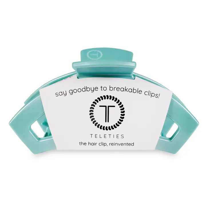 Teleties Open Hair Clip | Large | Totally Turquoise