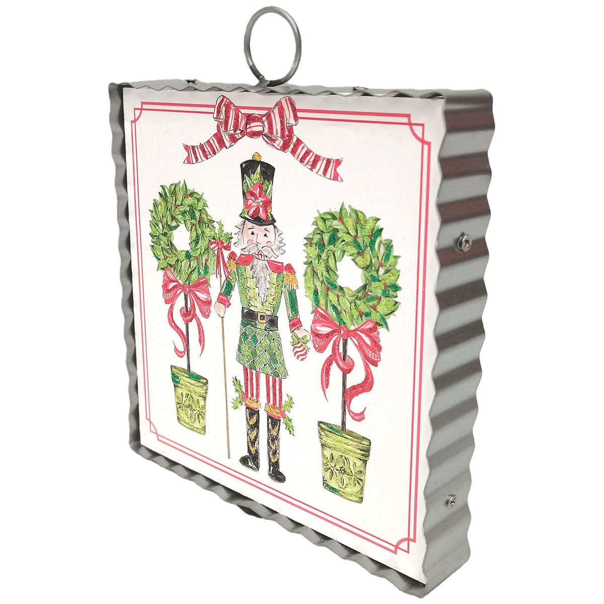 The Round Top Mini Art Traditional Tidings Nutcracker & Topiaries
