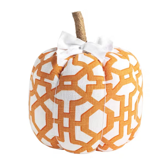 MUD PIE MEDIUM ORANGE PATTERNED PUMPKIN