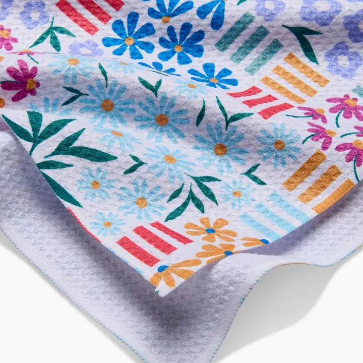 Geometry Floral Garden Tea Towel