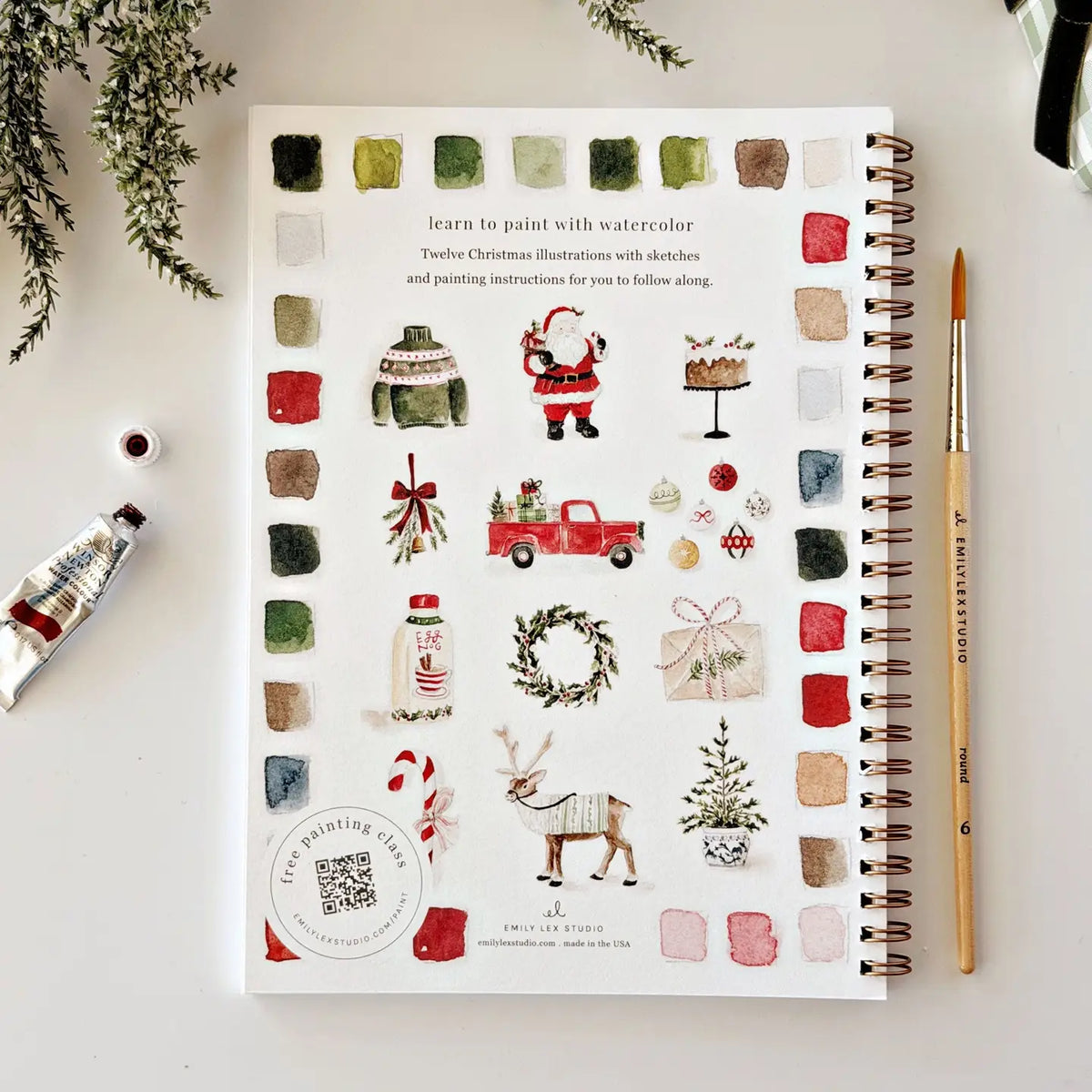 Emily Lex Studio Classic Christmas Watercolor Workbook
