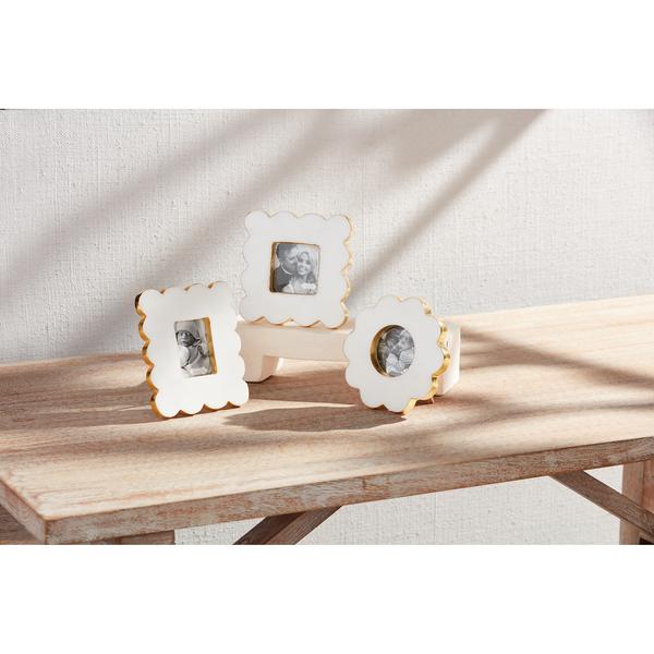 MUD PIE CIRCLE SCALLOP MARBLE FRAME