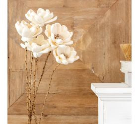 pD HOME 18" DRIED WHITE POPPY FLOWER (5PC)