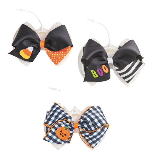 Mud Pie  Halloween Embroidered Bows