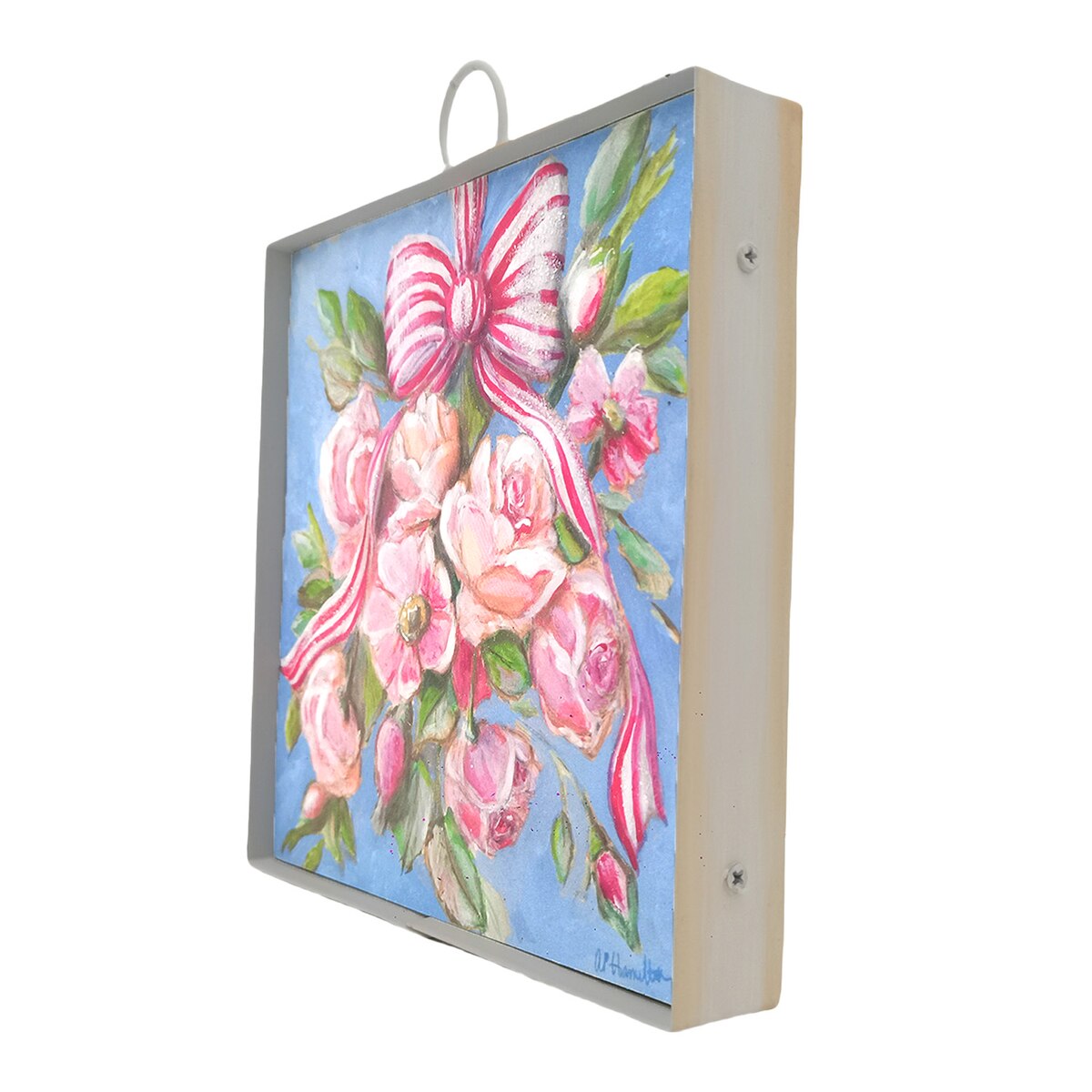 The Round Top Collection Mini Art Pink Roses & Ribbons