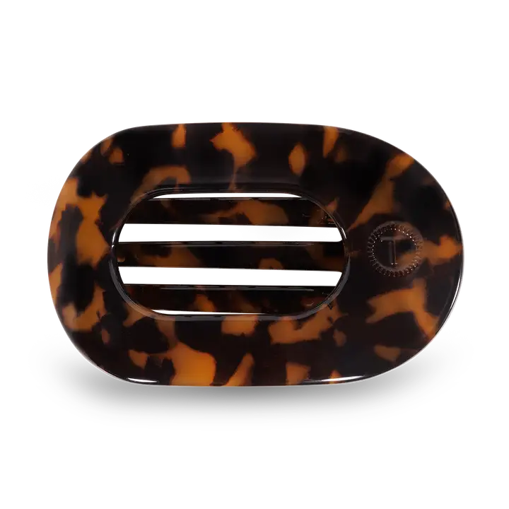 Teleties Round Flat Hair Clip | Small | Tortoise