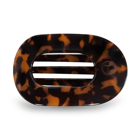 Teleties Round Flat Hair Clip | Small | Tortoise