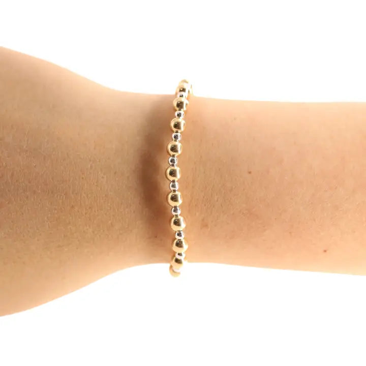 Beaded Blondes Katy Bracelet in Gold with Silver