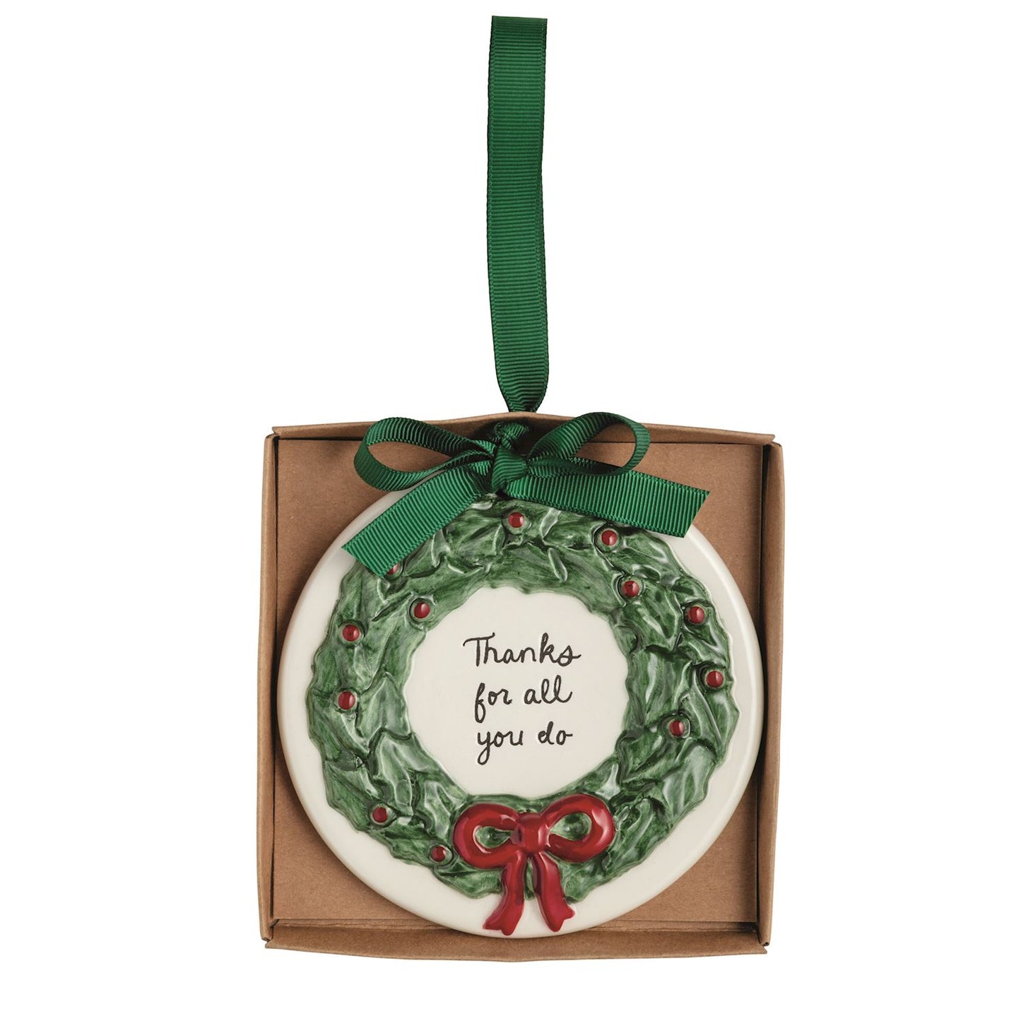 MUD PIE WREATH THANK YOU ORNAMENT