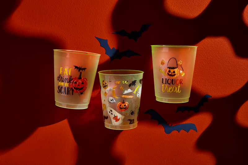 MUD PIE EAT DRINK HALLOWEEN GLOW PARTY CUP SET