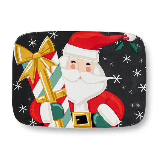 Certified International Christmas Whimsy Santa Rectangular Platter 14in X 10in