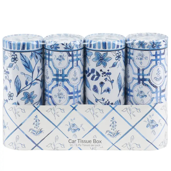 Primitives by Kathy Blue Florals Tissue Box Set