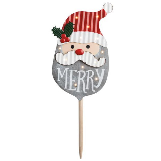 MUD PIE SANTA LIGHT-UP YARD STAKE