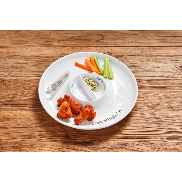 MUD PIE CIRCA HOT WING PLATTER SET