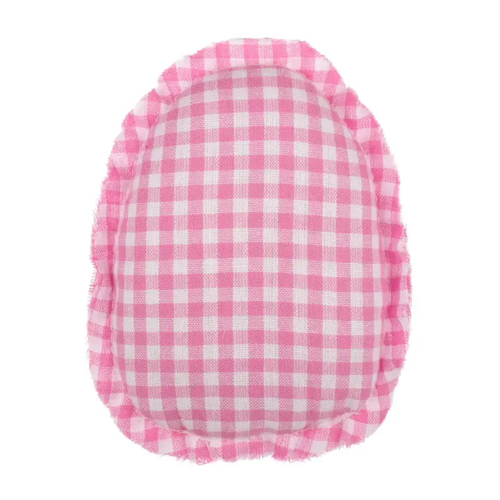 Collins Painting & Design Rose Gingham Fabric Egg Decorative Tabletop Object