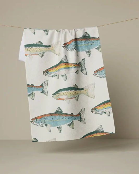 Geometry Hooked On Fishing Tea Towel