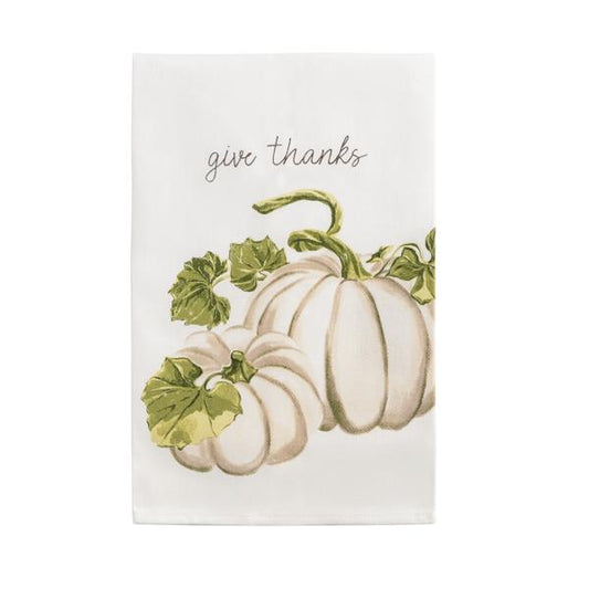 MUD PIE WHITE PUMPKIN PRINTED TOWEL