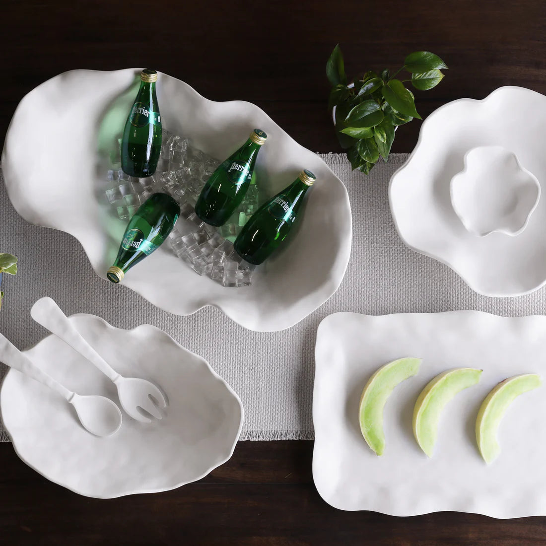 Beatriz Ball VIDA Nube Large Salad Servers (White)