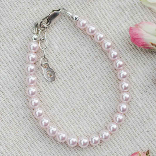 Cherished Moments Sterling Silver Pink Pearl Baby Girl & Children's Bracelet