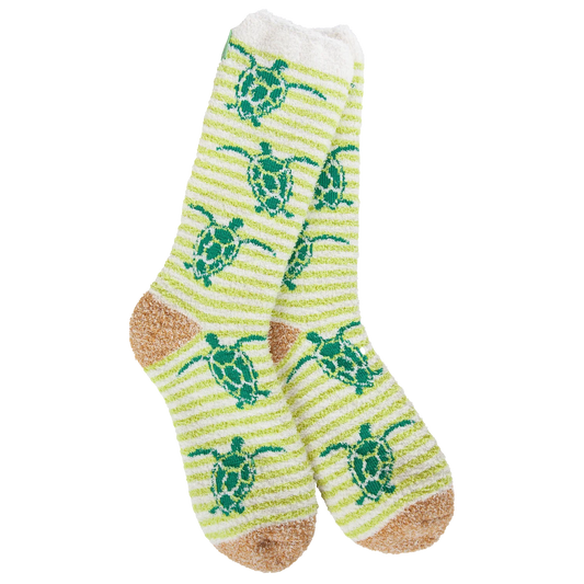 World's Softest Socks Holiday Beach Cozy-Turtle Stripe