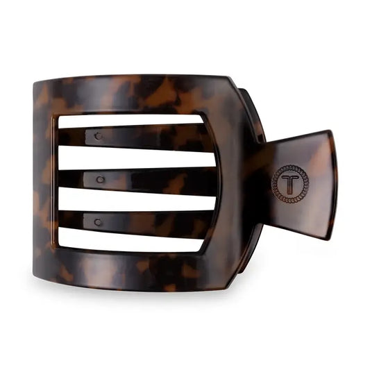 Teleties Square Flat Hair Clip | Small | Tortoise