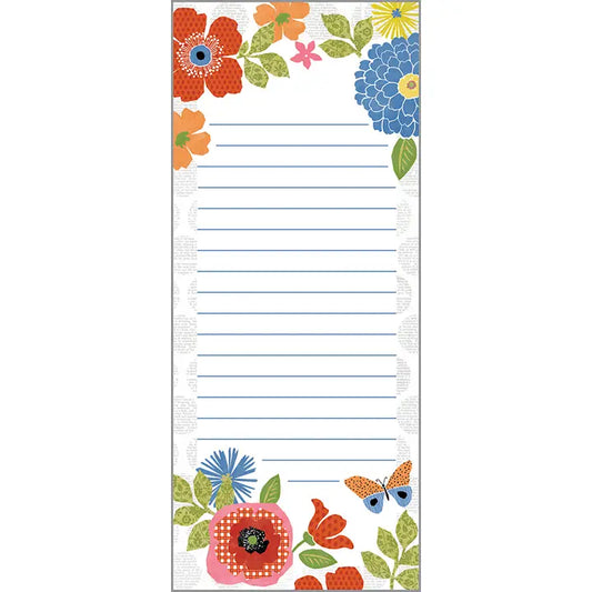 Gina B List Pad - Patterned Flowers
