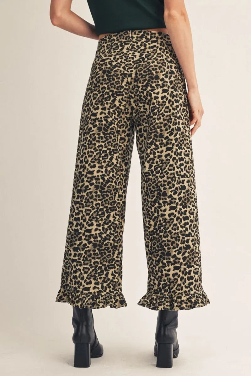 Jodifl High Waist Straight Leg Leopard Pants