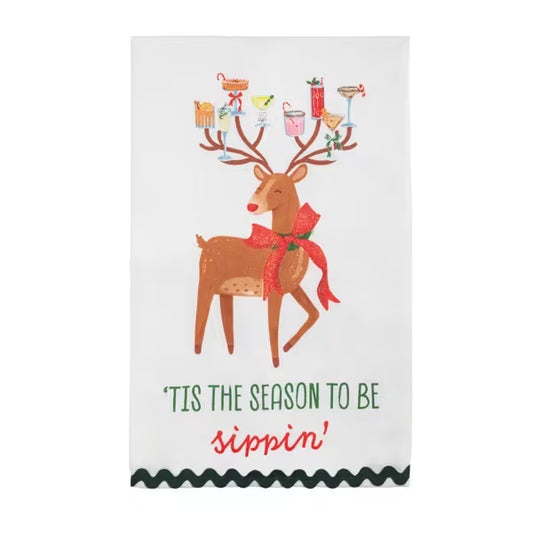 MUD PIE TIS THE SEASON GLITTER TOWEL