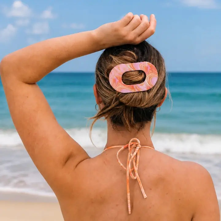Teleties Just Keep Swimming | Large | Flat Round Hair Clip