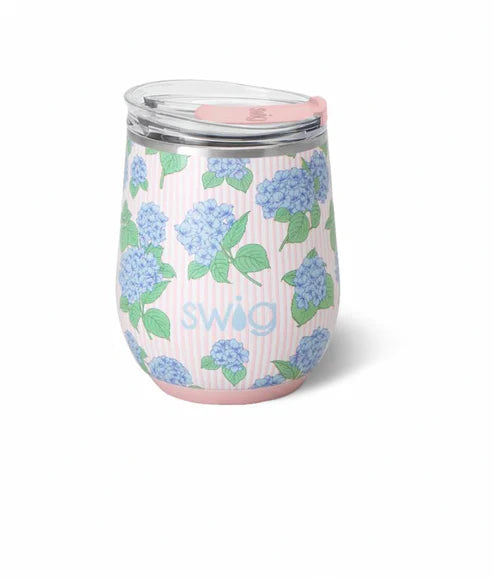 Hydrangeas Stemless Wine Cup 12oz