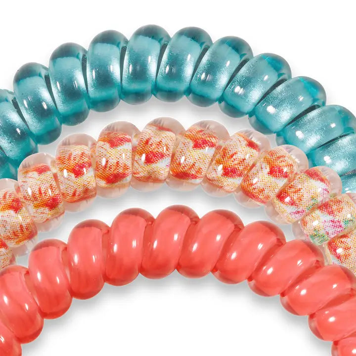 Teleties Spiral Hair Coils | Small | Coral Craze Hair Ties